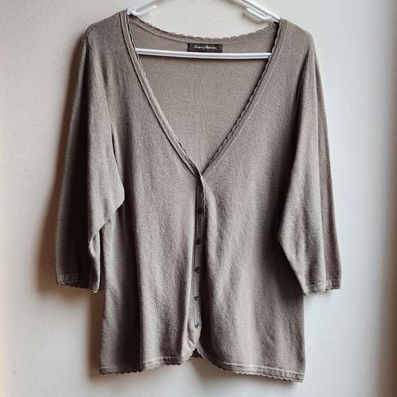 Tommy Bahama Tan Cardigan Sweater - Picture 5 of 13